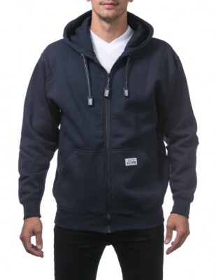 NWT Pro Club Heavyweight Zip Up Hoodie Navy Blue