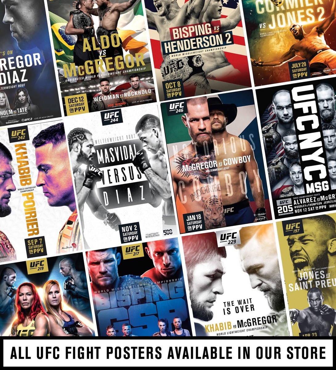 Affiche Officielle UFC Fight Night - 14 Janvier - Unisexe, Taille Unique, Multicolore