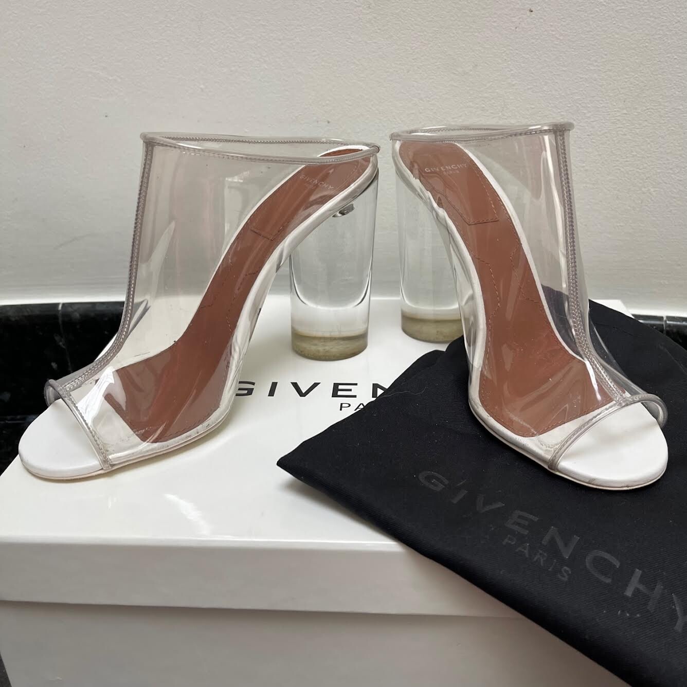 GIVENCHY PVC & PLEXIGLASS CLEAR TRANSPARENT HEEL … - image 4