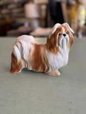 Vintage Shih Tzu Ceramic Figurine English Coopercraft Large Dog Figural