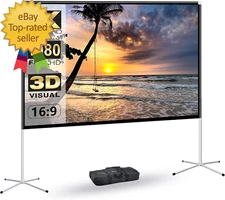 Portable Projector Screen with Stand Outdoor: Camping Projection Screen 80 Inch