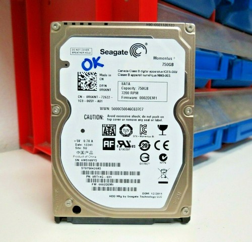 Disk Festplatte 2.5 " SATA Seagate Momentus 750GB ST9750420AS Pn : 9RT14G-031