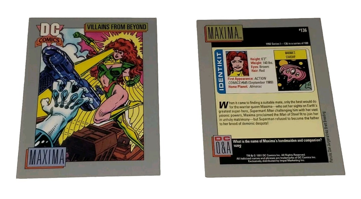 1991 DC Comics Impel Cosmic Cards 1992 Series 1 #136 Maxima