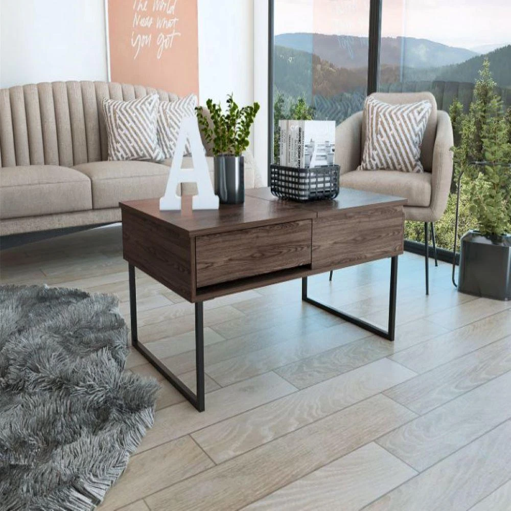 Dark walnut lift top on sale coffee table
