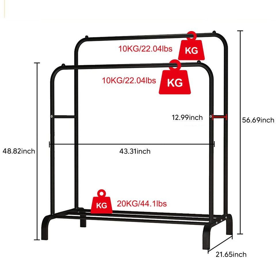 Commercial Garment Rack Heavy Duty Clothing Shelf Clothes Rack Closet ...