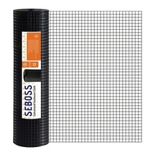 SEBOSS Hardware Cloth 1/2 inch 48 x 50 ft 19-Gauge, Coated Wire Mesh Roll Chi...
