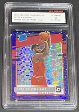 2020-21 DONRUSS OPTIC PATRICK WILLIAMS 1ST GRADED 10 PURPLE PULSAR PRIZM #154 RC