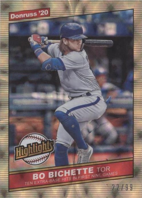 2020 Panini Donruss - Highlights Bo Bichette #H-12 Gold /99 (RC) for