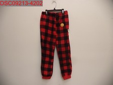 Cat  Jack Boys Red Black Plaid Pull-On Fleece Jogger Pant, S 6/7 195994364556