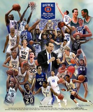 Duke Blue Devils Basketball 26 LEGENDS Historic Commemorative 20x24 POSTER Print