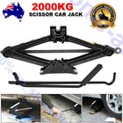 2 Ton Scissor Jack Car Van Wind Up Tyre Lift Chrome Crank Handle Emergency Tool
