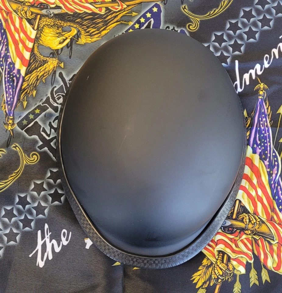 Novedad Casco Calavera Gorra ALEMÁN-NEGRO OPACO Casco Moto [Nuevo][Pequeño] Foto 2 de 3