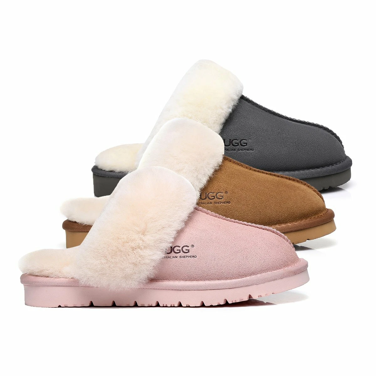 Landbrugs glide røg SALE】UGG Slippers Women Men Australian Sheepskin Wool Water Resistant  Muffin | eBay