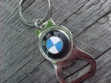 BMW CHROME DOMED METAL BOTTLE OPENER KEY RING NOS HIGH QUALITY SCARCE