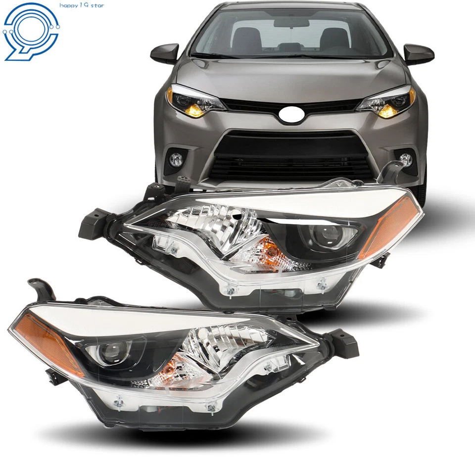Headlights For 2014 2015 2016 Toyota Corolla Headlamps Left+Right SET Head Light Foto 2 de 4