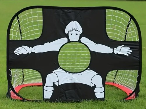 1pc Soccer Target Net, Folding Soccer Goal, Football Training Equipment, Portabl - 第 1/6 張圖片
