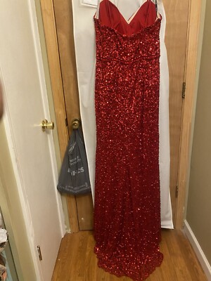 strapless open back dress Unique mermaid satin long prom dress red long formal party dress – dresstby