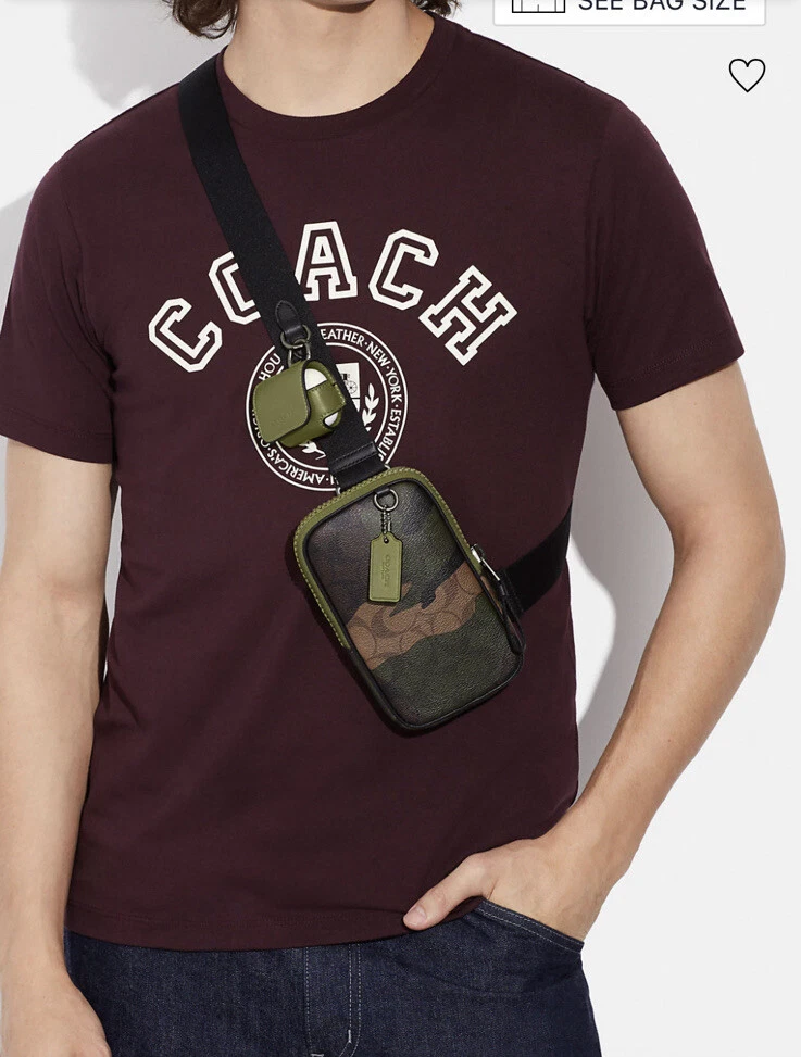 Confezione Telefono Multifunzione Coach Nuova Con Etichetta In Tela Firmata Con Stampa Mimetica