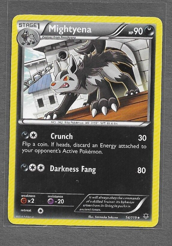Mightyena 54/119 Pokemon Card XY Phantom Forces 2014 Non Holo Regular Rare