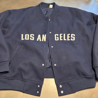 Divided by H&M Los Angeles Medium Varsity Jacket Coat Navy Blue LA California