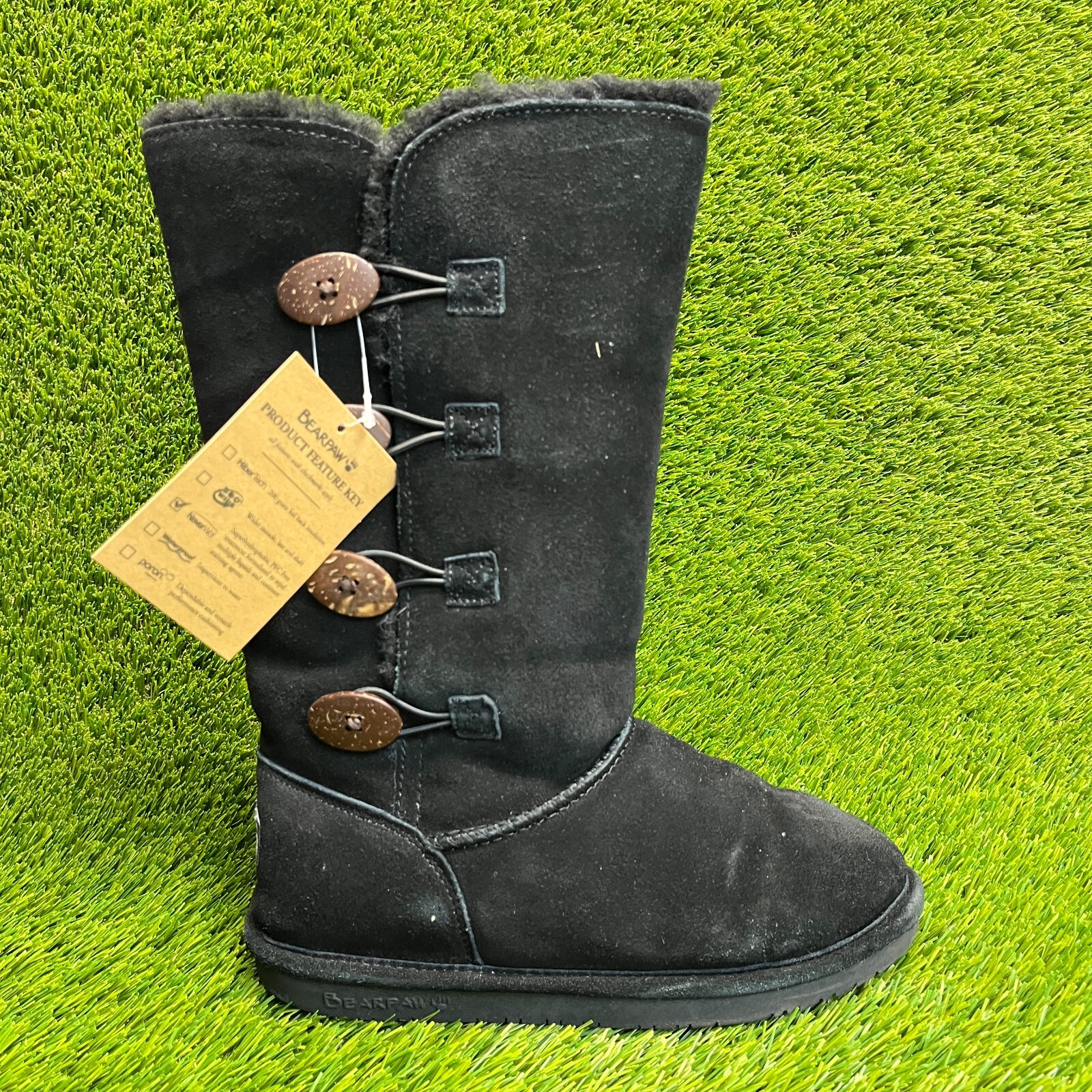 Bearpaw Lori Womens Size Black Classic Outdoor Suede Sheepskin