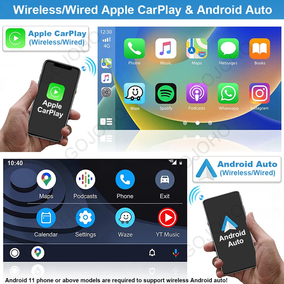 Single 1 DIN Rotatable 10.1'' Android 13 Touch Screen Car Stereo Radio GPS Wifi - Image 4 of 4