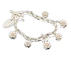 LOIS HILL 925 Sterling Silver Vintage Minimalist Flower Charm Bracelet BT9786