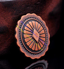 10X Antique Copper Western Southeast Tribal Diamond LEATHERCRAFT Belt CONCHOS