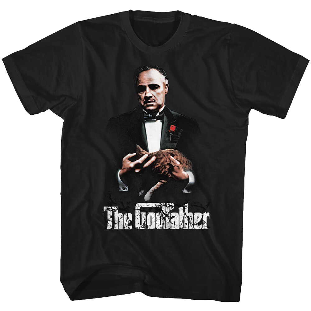 The Godfather Movie Don Vito Corleone Tuxedo Red Rose Holding Cat Men's T Shirt