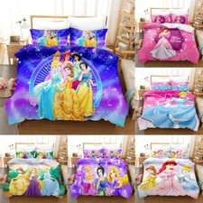 Princess Girls 3D Quilt Duvet Cover Bedding Sets With Pillowcases Boys Xmas Gift