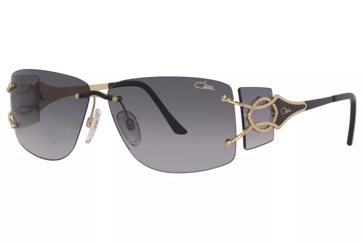Cazal 9095 001 Sunglasses Gold Plated/Grey Gradient Lenses Rectangle Shape 59mm