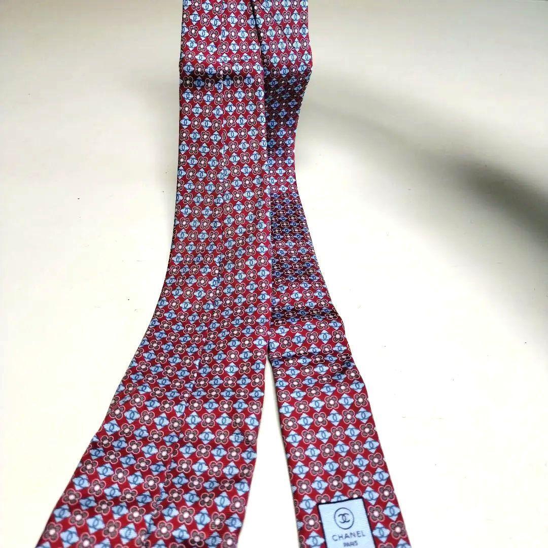 CHANEL LOGO France Genuine Silk 100 Mens Tie Necktie Dress