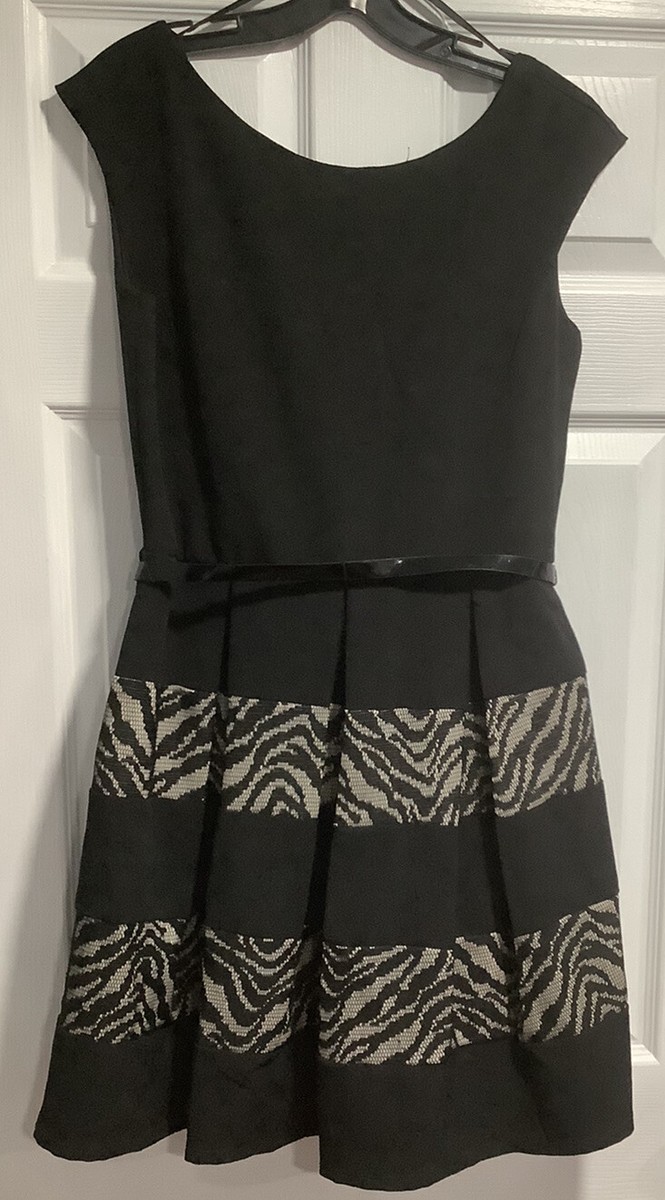 Tiana B black Sleeveless black Dress with Black Lace Women's Size 8