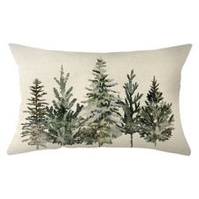Ogiselestyle Christmas Winter Trees Lumbar Throw Pillow Cover, 12 x 20 Inch X...
