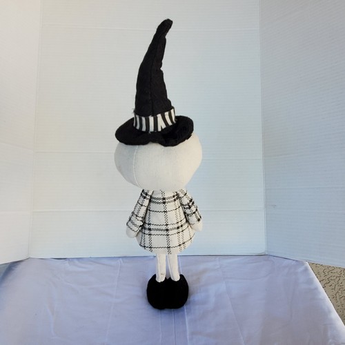 Halloween Debi LIly Stuffed Pumpkin Head Doll Figurine Black White 15" - Picture 8 of 10