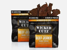 Wicked Cutz Orange Teriyaki Beef Jerky 24g Protein Per Bag Tender & Easy to C...