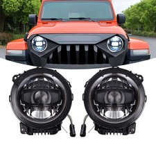 Plug&Play LED Scheinwerferpaar DRL Halo für Jeep Wrangler JL Gladiator JT 20-24