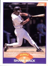 1989 Score Shane Mack #270 San Diego Padres MLB Baseball RC Rookie Card OF Ou.... rookie card picture