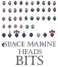 Warhammer 40k Space Marine Heads Bits, Games Workshop,