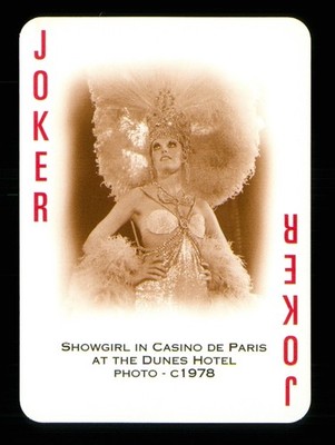 1 x Joker Spielkarte Las Vegas Showgirls im Casino De Paris im The Dunes Hotel
