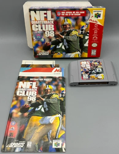 NFL Quarterback Club 98 Nintendo 64 N64 CIB Complete W/ Manual Inserts Poster