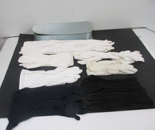 Assorted Vintage LOT Cloth Gloves 7 pair 1 OPERA WITH BUTTONS -