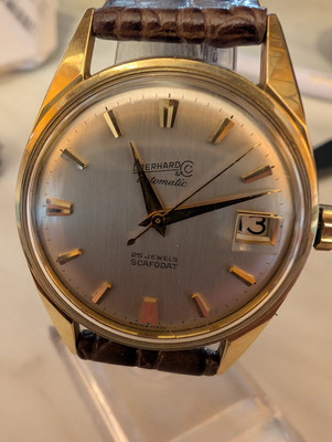 Eberhard Scafodat Men's Automatic Watch 25 Jewels Roulette Date Wheel