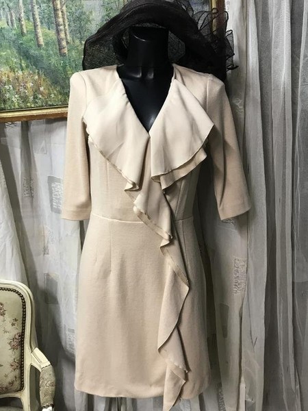 Women Cerruti Dress Beige Wool 36