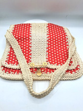 Vintage RARE Made in Italy Vintage Crochet Sack Type Purse, Dots,