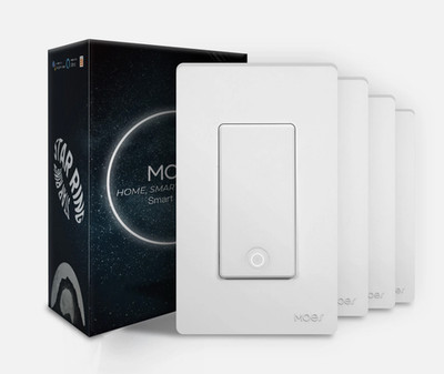 MOES Tuya WiFi Smart Light Switch 4 Pack Single Pole Alexa Google New Open Box