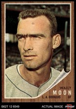 1962 Topps #190 Wally Moon  No Cap Dodgers COMMON VARIATION 4 - VG/EX