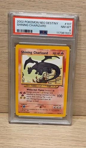 Pokemon Shining Charizard ✨️🔥Neo Destiny Holo #107 PSA 8