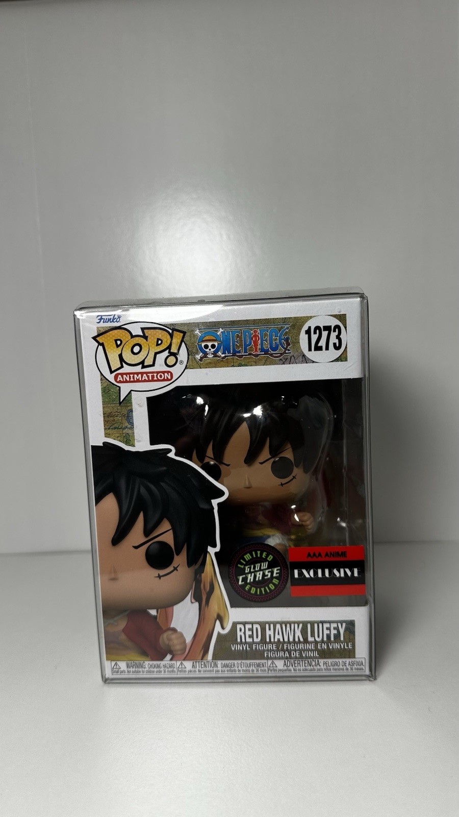 Funko Pop! One Piece - Red Hawk Luffy #1273 AAA Anime Glow Chase (see photos)