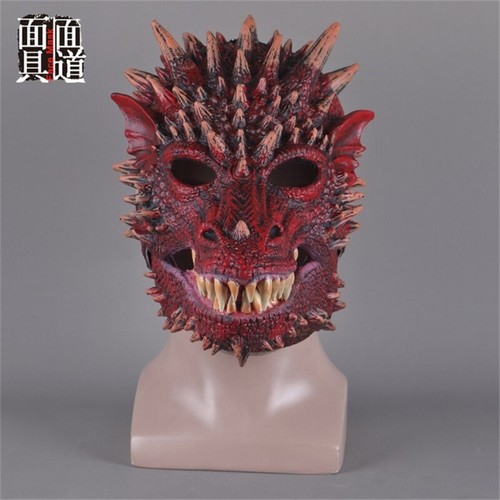 Movable Mouth Dragon Mask Halloween Party Cosplay Headgear Latex Full Mask Props - Picture 2 of 10